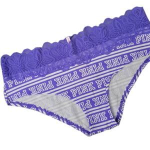 NEW Victoria's Secret VTG PINK Lace Bling Purple Hipster Panty Size Large